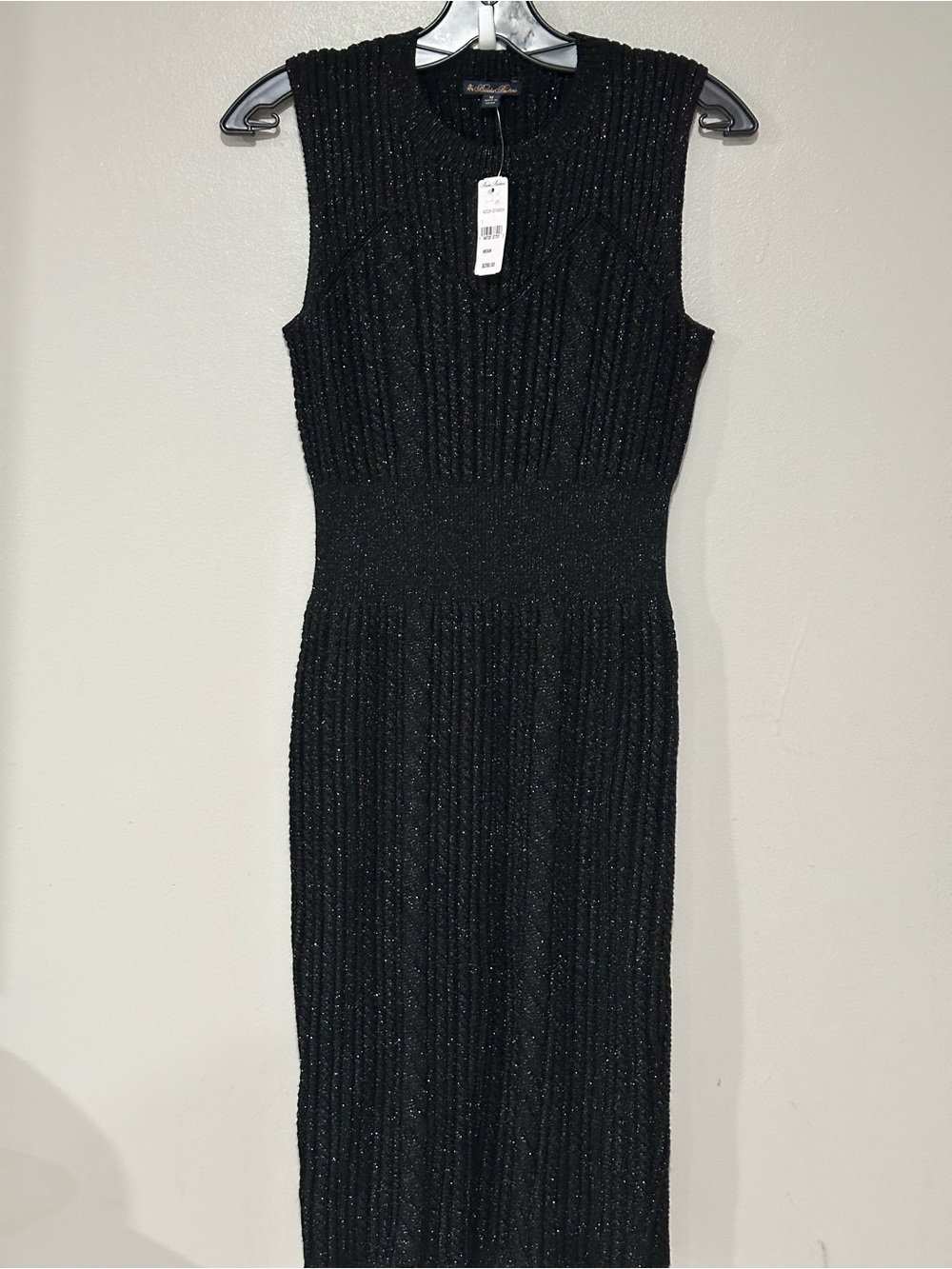 Brooks Brothers Black Sleeveless Sparkle Maxi Dress